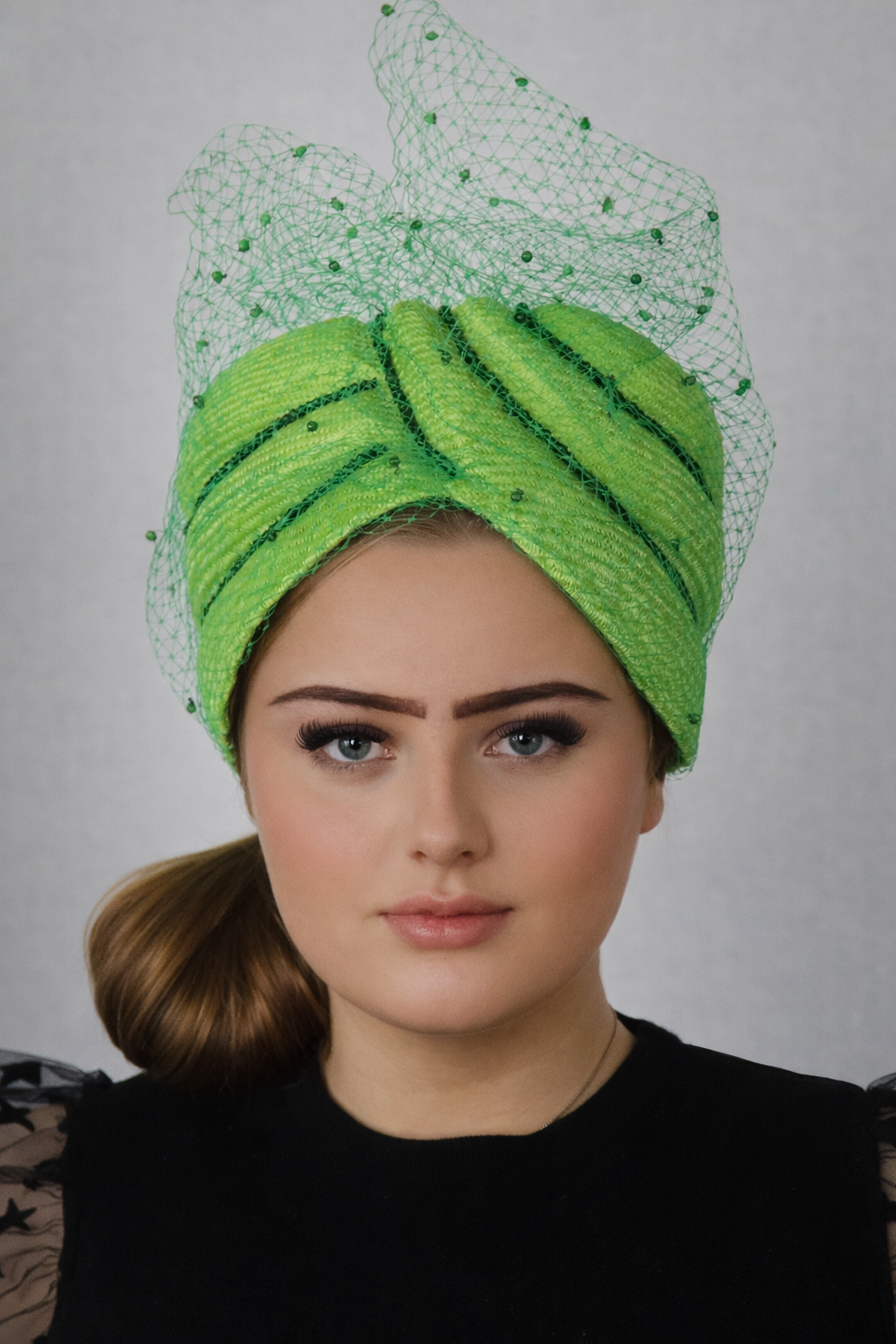 Ready to Wear - Green Open Crown Turban