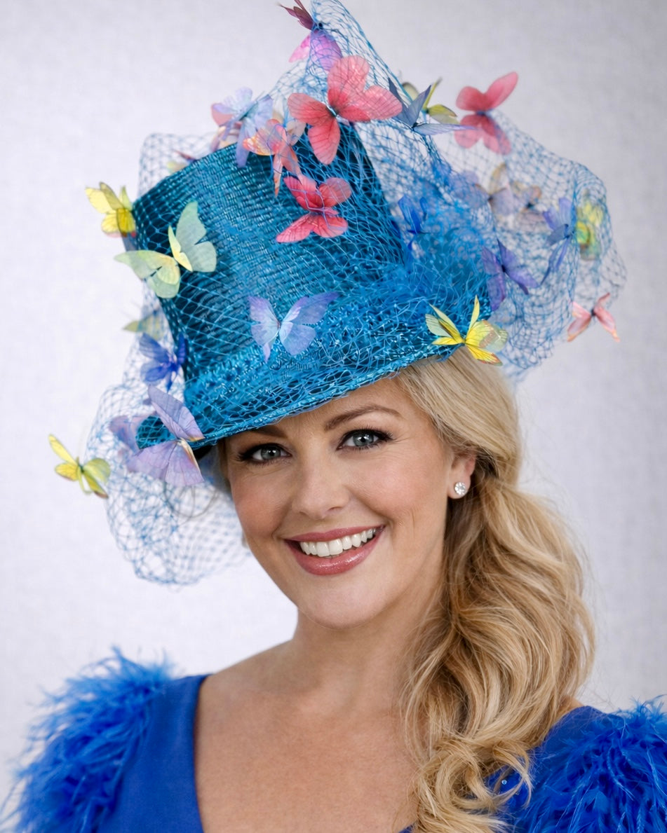 Ready to Wear - Blue Butterfly Top Hat