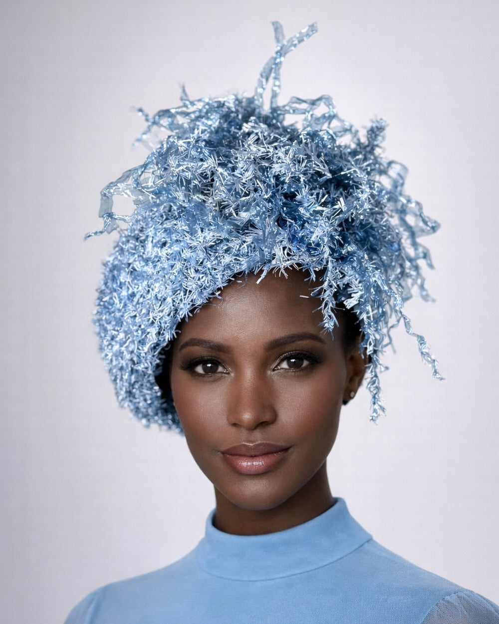 Ready to Wear - Blue Straw Face Hugger